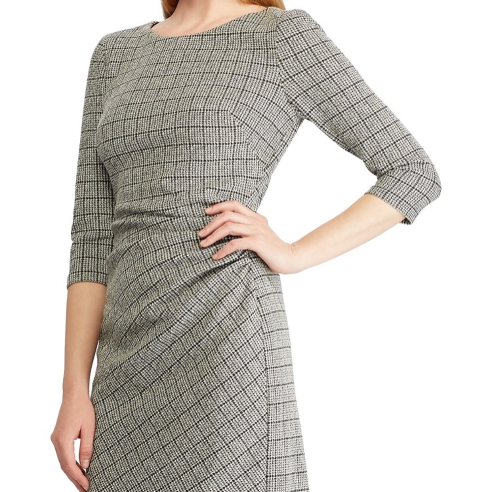 Lauren Ralph Lauren Dress Houndstooth Size 2 Petite - Picture 5 of 6